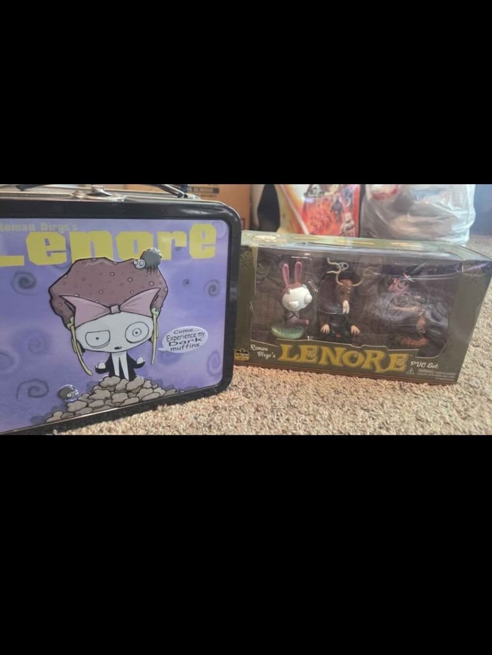 Lenore Collection Purple Metal Lunchbox with Collectible Figure Set